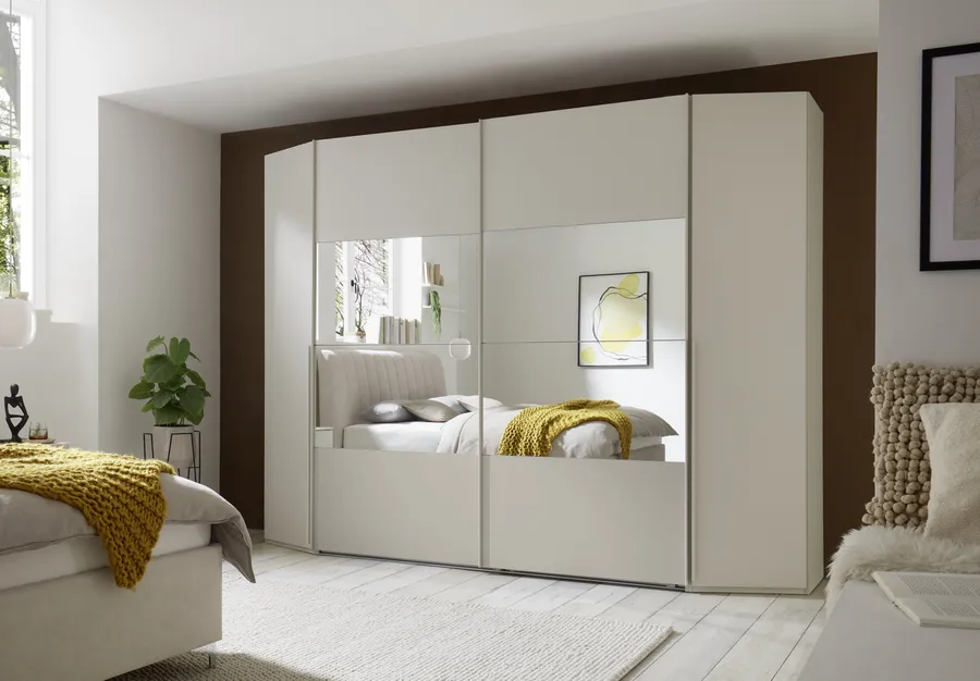Schrank EM Lascala 4-türig - B. ca. 294 cm, champagner, Spiegel