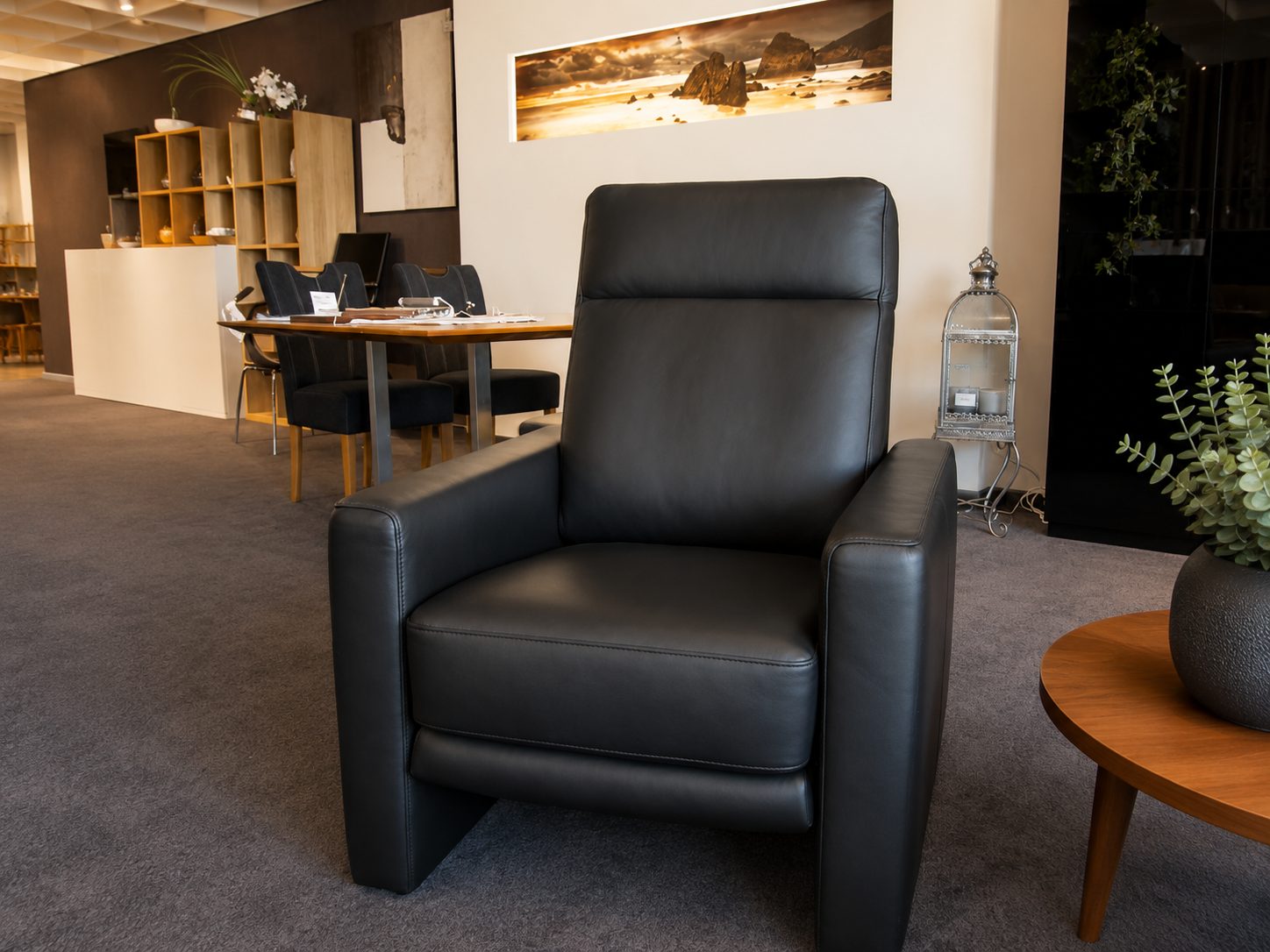 TV-Sessel von Global – Modell 8300 – in Nappaleder schwarz
