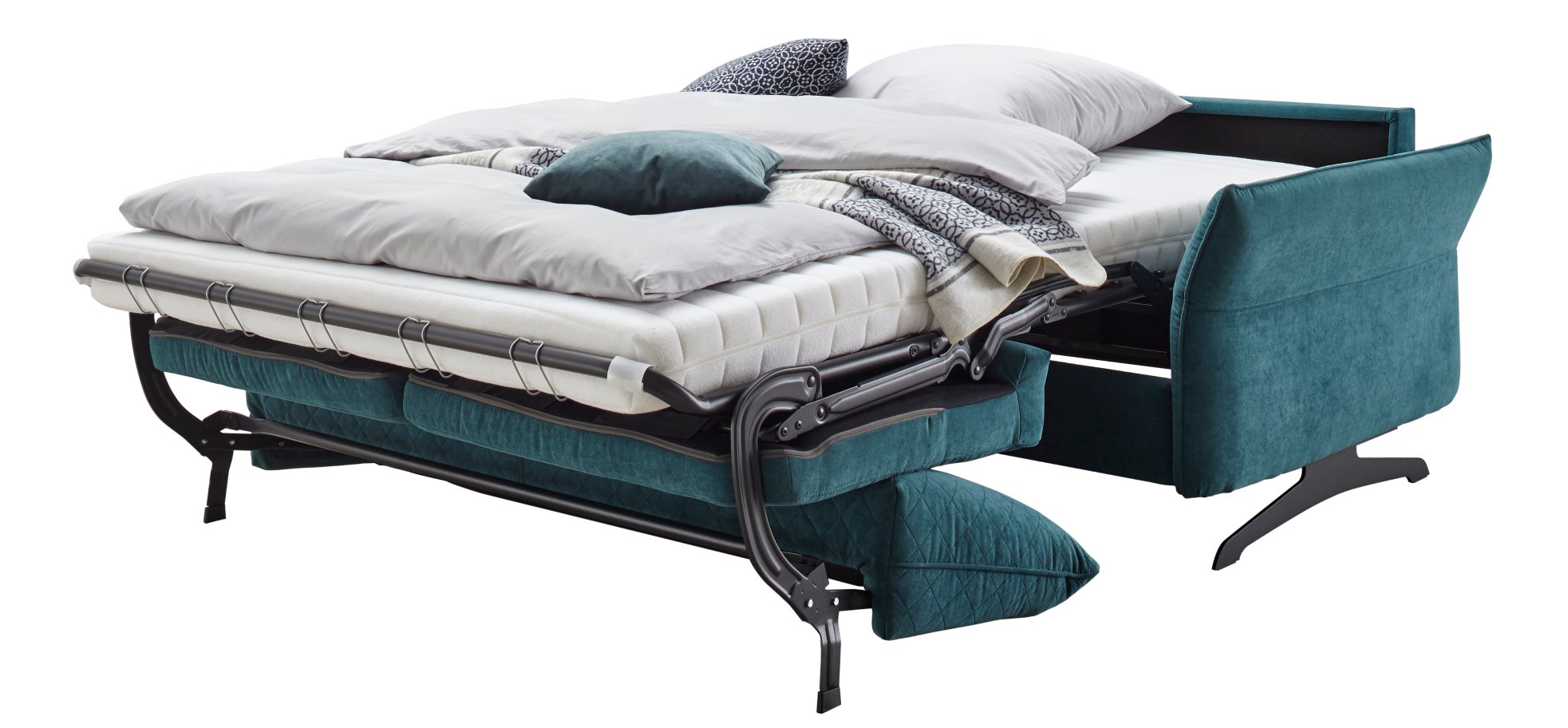sofa melida - 2,5-sitzer, schlaffunktion (manuell), stoff, smaragd -  möbelhaus dresden - möbel röthing